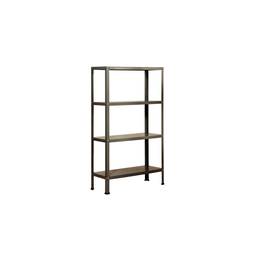 Galvanized metal shelf for storage Simonrack Plus Home Classic with 4 wooden shelves 100 x 30 x 160 cm in gray / gray color