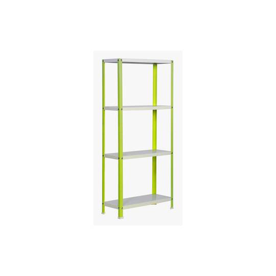 Półka metalowa ocynkowana do przechowywania Simonrack Plus Home Classic z 4 drewnianymi półkami 100 x 40 x 160 cm zielony / biały