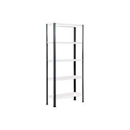 Scaffale in metallo zincato per stoccaggio PrimeMatik Plus Home Classic con 5 ripiani in legno 100 x 30 x 180 cm colore antracite/galva