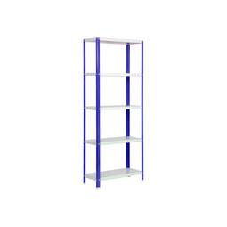 Prestatgeria metàl·lica galvanitzada per a emmagatzematge Simonrack Plus Home Classic de 5 lleixes de fusta 100 x 40 x 180 cm de color blau / blanc