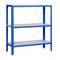 Metalen opbergrek PrimeMatik Mini Home Click met 3 metalen legplanken en totale afmeting 80 x 30 x 90 cm in kleur blauw/wit