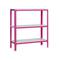 Metalen opbergrek PrimeMatik Mini Home Click met 3 metalen planken en totale afmeting 80 x 30 x 90 cm in de kleur roze/wit