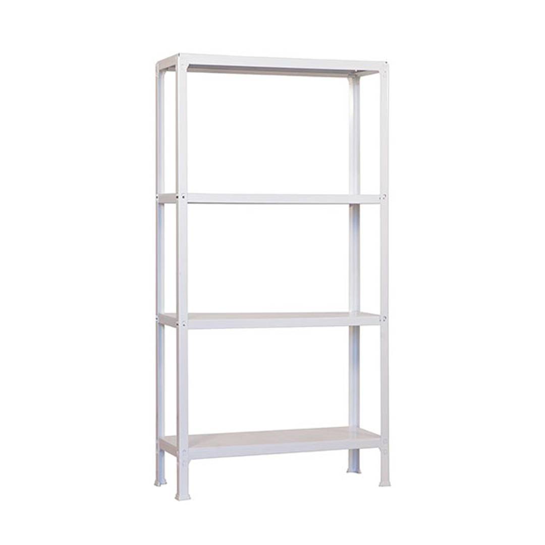 Prestatgeria metàl·lica per a emmagatzematge Simonrack Mini Home Click de 4 lleixes de metall i mida total 80 x 30 x 160 cm de color blanc / blanc