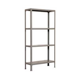 Metalowa półka do przechowywania PrimeMatik Mini Home Click z 4 metalowymi półkami i całkowitym wymiarem 80 x 30 x 160 cm w kolorze szarym / szarym