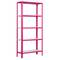Scaffale portaoggetti in metallo Simonrack Mini Home Click con 5 ripiani in metallo e dimensioni totali 80 x 40 x 180 cm in colore rosa/bianco