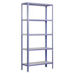 Scaffale in metallo PrimeMatik Mini Home Click con 5 ripiani in metallo e dimensioni totali 80 x 40 x 180 cm, viola / bianco
