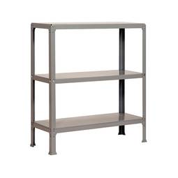 Metalen opbergrek PrimeMatik Plus Home Click met 3 metalen planken en totale afmeting 100 x 30 x 90 cm in grijs/grijze kleur