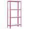 PrimeMatik Plus Home Click metalen opbergplank met 4 metalen planken en totale afmeting 100 x 30 x 160 cm, roze/wit