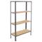 Półka metalowa PrimeMatik Mini Home Click z 4 półkami ze sklejki i całkowitym wymiarze 80 x 30 x 160 cm w kolorze szarym / sosnowym