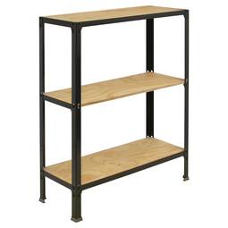Lagerregal aus Metall PrimeMatik Plus Home Click mit 3 Sperrholzböden und einer Gesamtgröße von 100 x 30 x 90 cm in der Farbe Anthrazit / Kiefer