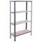 Estante metálica PrimeMatik Plus Home Click com 4 prateleiras em compensado e tamanho total 100 x 30 x 160 cm na cor cinza / choupo
