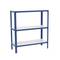 Metalen opbergrek PrimeMatik Mini Home Click met 3 houten planken en totale afmeting 80 x 30 x 90 cm in kleur blauw/wit