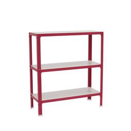 Prestatgeria metàl·lica per a emmagatzematge Simonrack Mini Home Click de 3 lleixes de fusta i mida total 80 x 30 x 90 cm de color rosa / blanc