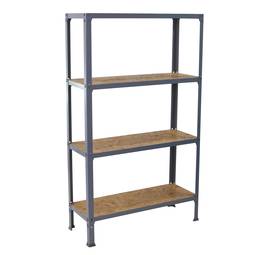 Prestatgeria metàl·lica per a emmagatzematge Simonrack Mini Home Click de 4 lleixes de fusta i grandària total 80 x 30 x 160 cm de color gris/osb