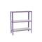 Metalowa półka do przechowywania PrimeMatik Plus Home Click z 3 drewnianymi półkami i całkowitym rozmiarem 100 x 30 x 90 cm w kolorze fioletowym / białym