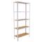 Prateleira metálica PrimeMatik Plus Home Click com 5 prateleiras de madeira e tamanho total 100 x 30 x 180 cm na cor branco/osb
