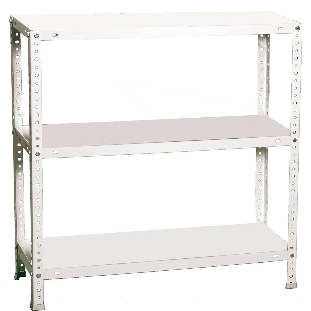 Scaffale portaoggetti in metallo Simonrack con 3 ripiani in metallo e dimensioni totali 90 x 30 x 90 cm in colore bianco