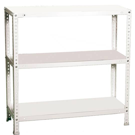 Scaffale portaoggetti in metallo Simonrack con 3 ripiani in metallo e dimensioni totali 90 x 30 x 90 cm in colore bianco