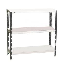 PrimeMatik metalen opbergrek met 3 metalen legplanken en totale afmeting 90 x 50 x 90 cm in kleur antraciet/wit