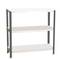 PrimeMatik metalen opbergrek met 3 metalen legplanken en totale afmeting 90 x 50 x 90 cm in kleur antraciet/wit