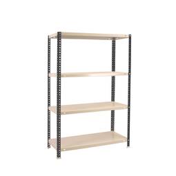 Półka metalowa PrimeMatik z 4 metalowymi półkami i całkowitym wymiarem 90 x 50 x 150 cm w kolorze antracytowym / białym