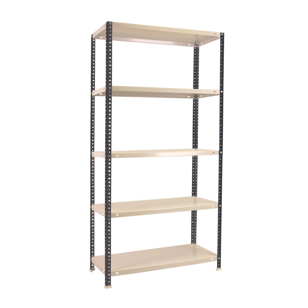 Scaffale portaoggetti in metallo Simonrack con 5 ripiani in metallo e dimensioni totali 90 x 30 x 180 cm in colore antracite/bianco
