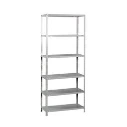 Półka metalowa PrimeMatik z 6 metalowymi półkami i całkowitym wymiarem 90 x 50 x 200 cm w kolorze galwanizowanym