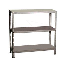 Metalen opbergrek PrimeMatik Mini met 3 metalen planken en totale afmeting 80 x 40 x 90 cm, grijs