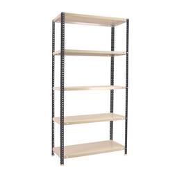 Simonrack Plus metal storage shelf with 5 metal shelves and total size 100 x 40 x 200 cm in anthracite / white color