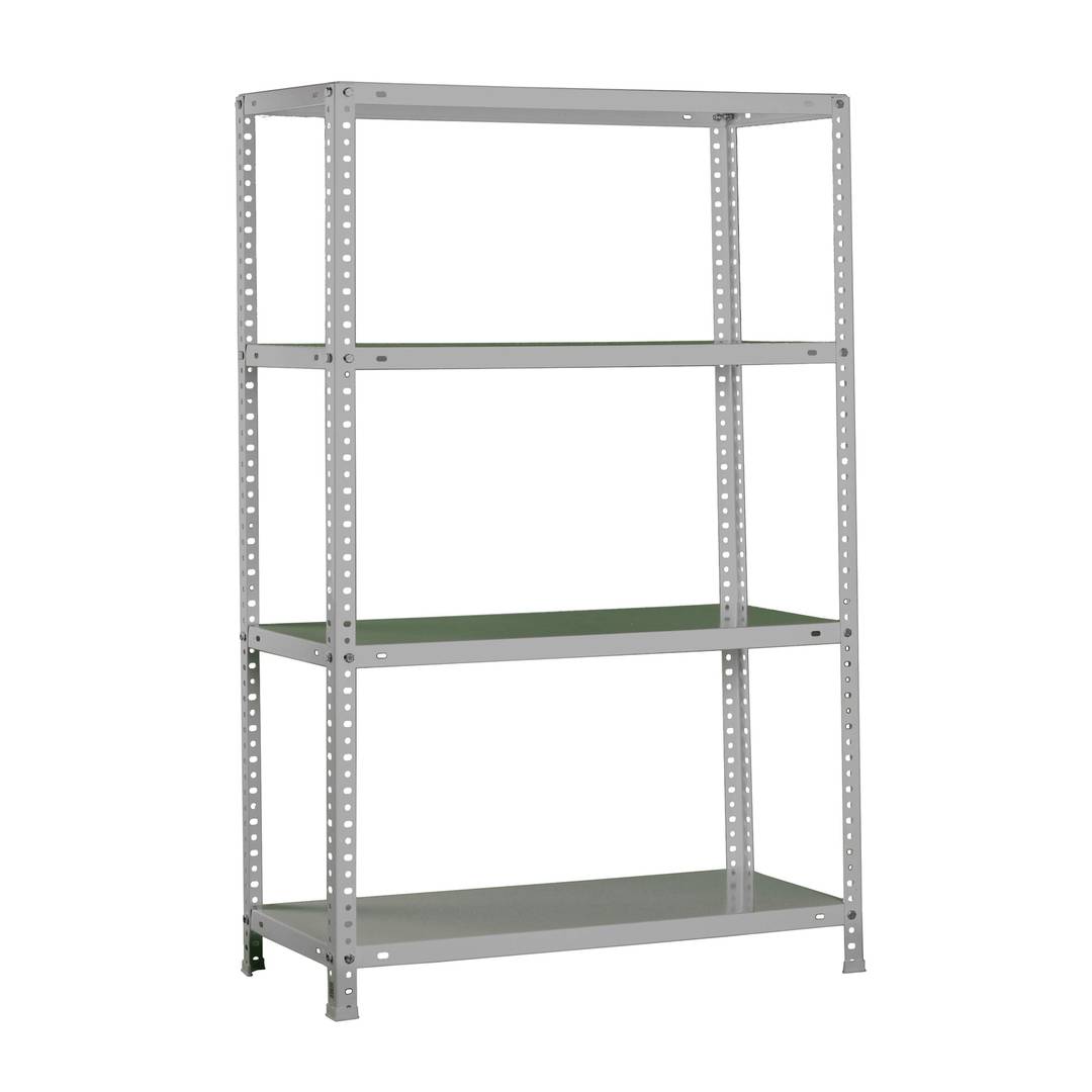 PrimeMatik SuperPlus metalen opbergrek met 4 metalen legborden en totale afmeting 110 x 40 x 150 cm in kleur verzinkt