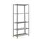Scaffalatura metallica per stoccaggio PrimeMatik Garden con 5 ripiani e una dimensione totale di 90 x 40 x 180 cm in colore grigio / galva