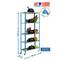 Scaffalatura metallica per lo stoccaggio PrimeMatik Garden con 5 ripiani e una dimensione totale di 90 x 40 x 187,5 cm in colore blu / galva