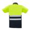 Shirt polo short sleeve yellow blue with reflective straps for safety works size M