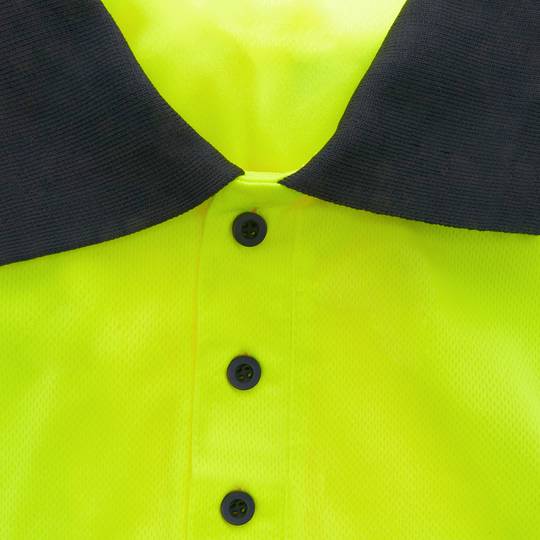 Shirt polo short sleeve yellow blue with reflective straps for safety works size M