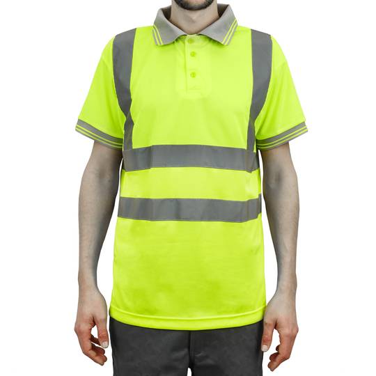 Chemise polo manche courte avec réflexion jaune pour la sécurité d'emploi taille XL