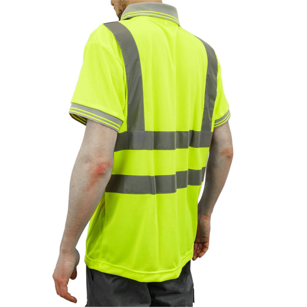 Chemise polo manche courte avec réflexion jaune pour la sécurité d'emploi taille XL
