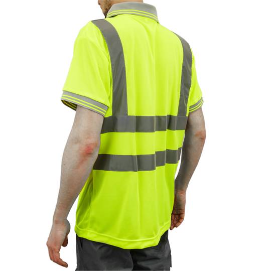 Chemise polo manche courte avec réflexion jaune pour la sécurité d'emploi taille XL