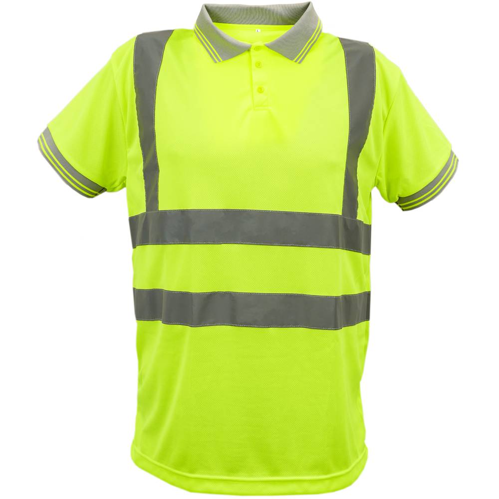 Chemise polo manche courte avec réflexion jaune pour la sécurité d'emploi taille XL