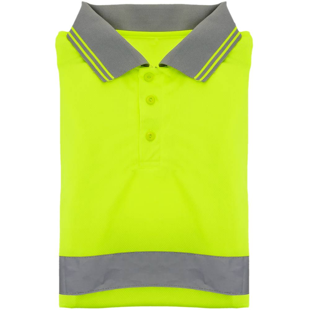 Chemise polo manche courte avec réflexion jaune pour la sécurité d'emploi taille XL