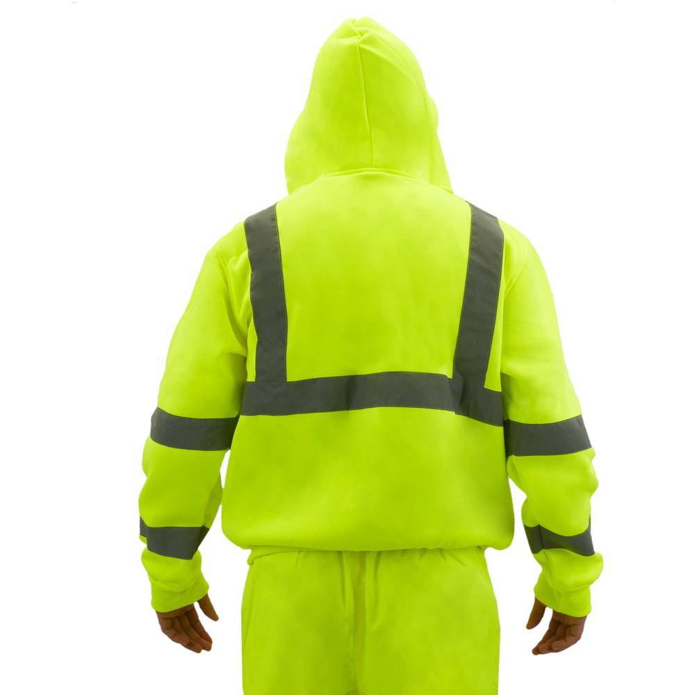 Sweat-shirt jersei manche long avec réflexion jaune pour la sécurité d'emploi taille L