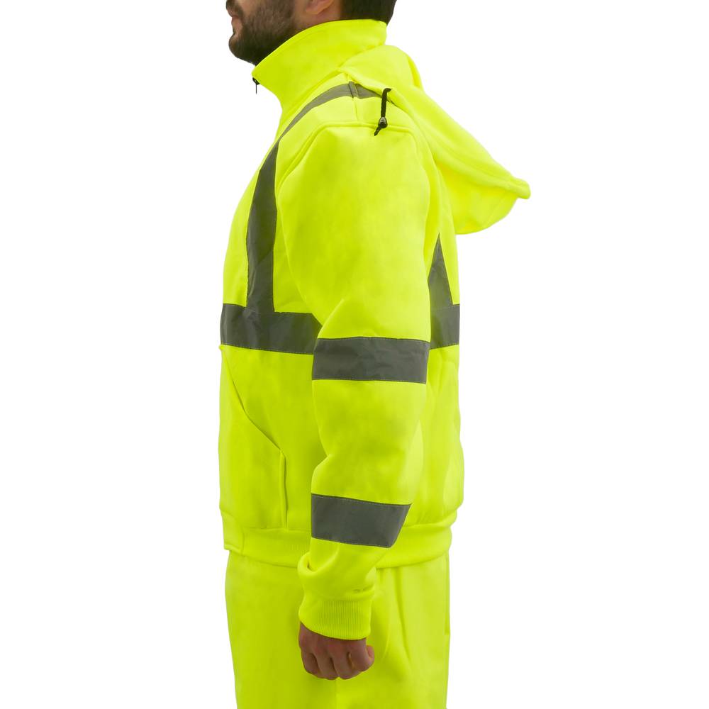 Sweat-shirt jersei manche long avec réflexion jaune pour la sécurité d'emploi taille L