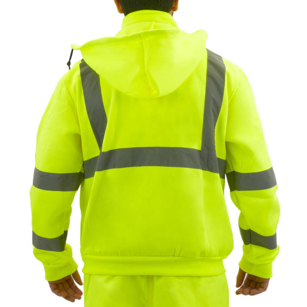 Sweat-shirt jersei manche long avec réflexion jaune pour la sécurité d'emploi taille L