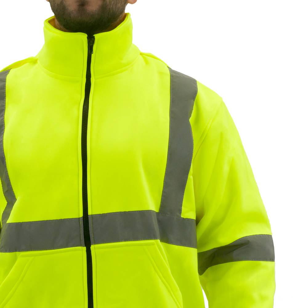 Sweat-shirt jersei manche long avec réflexion jaune pour la sécurité d'emploi taille L