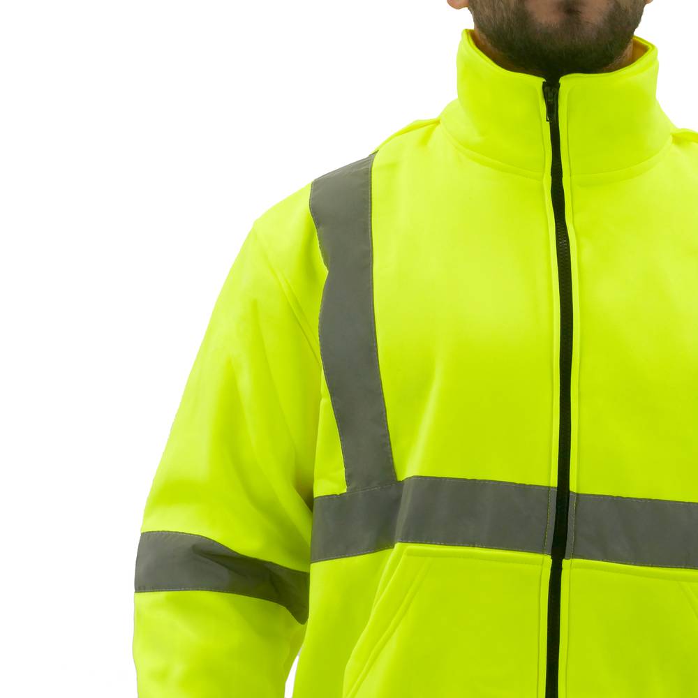 Sweat-shirt jersei manche long avec réflexion jaune pour la sécurité d'emploi taille L