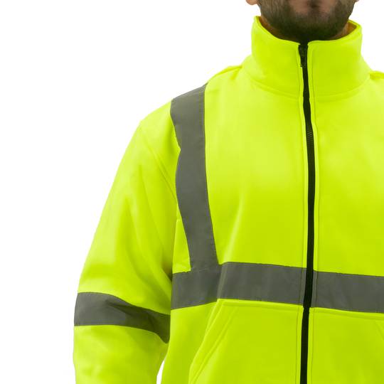 Sweat-shirt jersei manche long avec réflexion jaune pour la sécurité d'emploi taille L