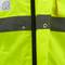 Geel werkjack met reflecterend voor werkveiligheid met maat XL capuchon
