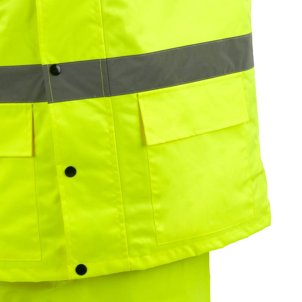 Geel werkjack met reflecterend voor werkveiligheid met maat XL capuchon