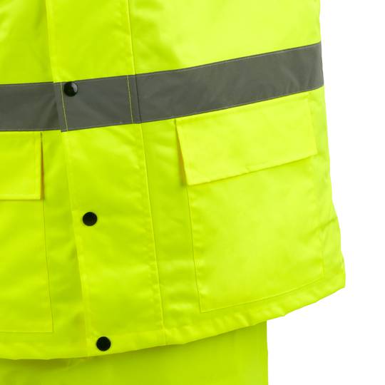 Geel werkjack met reflecterend voor werkveiligheid met maat XL capuchon