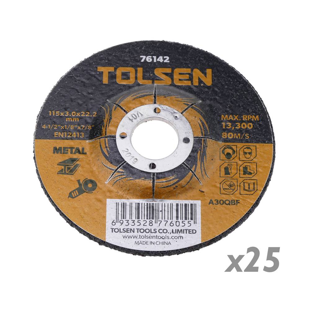 Grinder cutting disc for metal 115 x 3 x 22.2 mm 25-pack