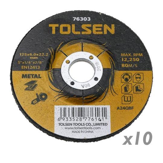 Grinder cutting disc for metal 125 x 6 x 22.2 mm 10-pack